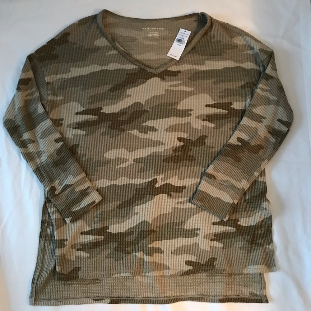 NWT American Eagle Camo Oversized Top Size XS